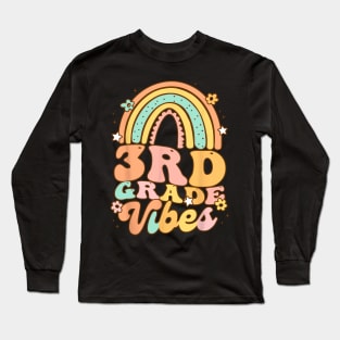 Back To School Third Grade Student Teacher rainbow Long Sleeve T-Shirt